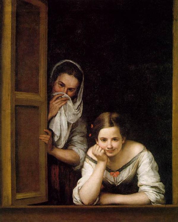 MURILLO, Bartolome Esteban A Girl and her Duenna sg France oil painting art